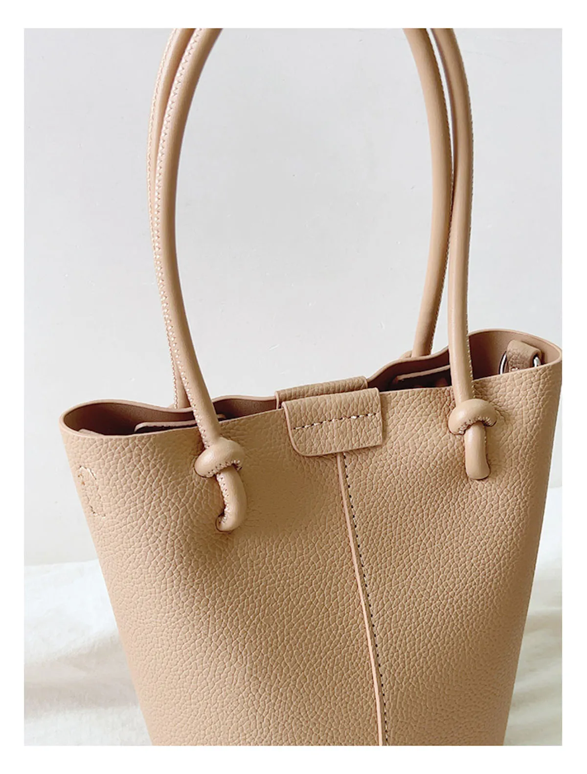 Elena Handbags Chic Leather Bucket Bag