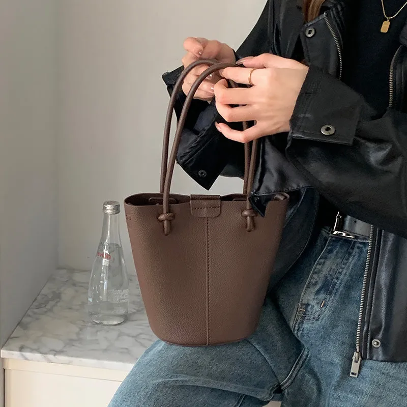 Elena Handbags Chic Leather Bucket Bag