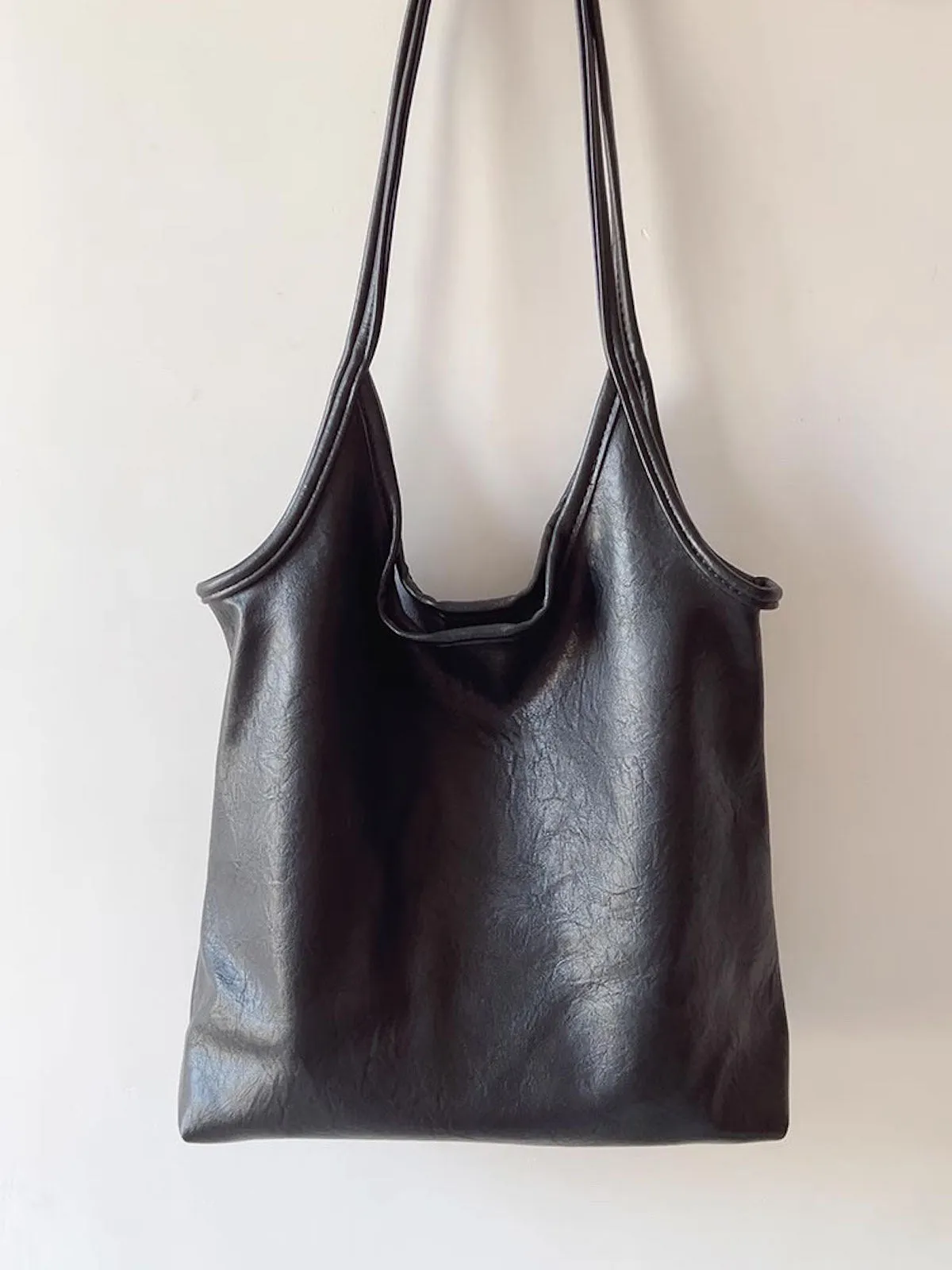 Elena Handbags Simple Leather Tote Bag