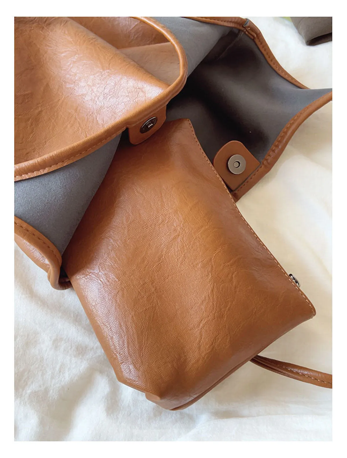 Elena Handbags Simple Leather Tote Bag