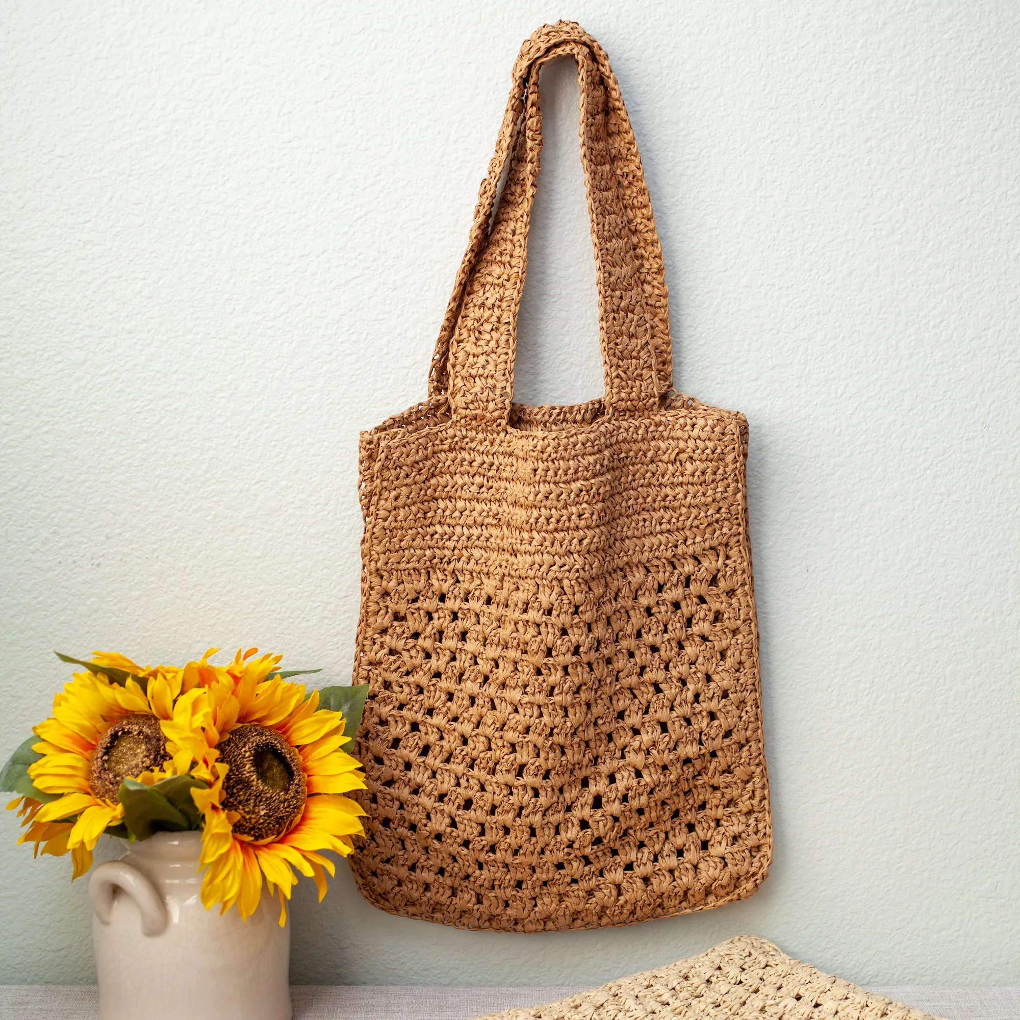 Elena Handbags Straw Woven Summer Fashion Tote Bag