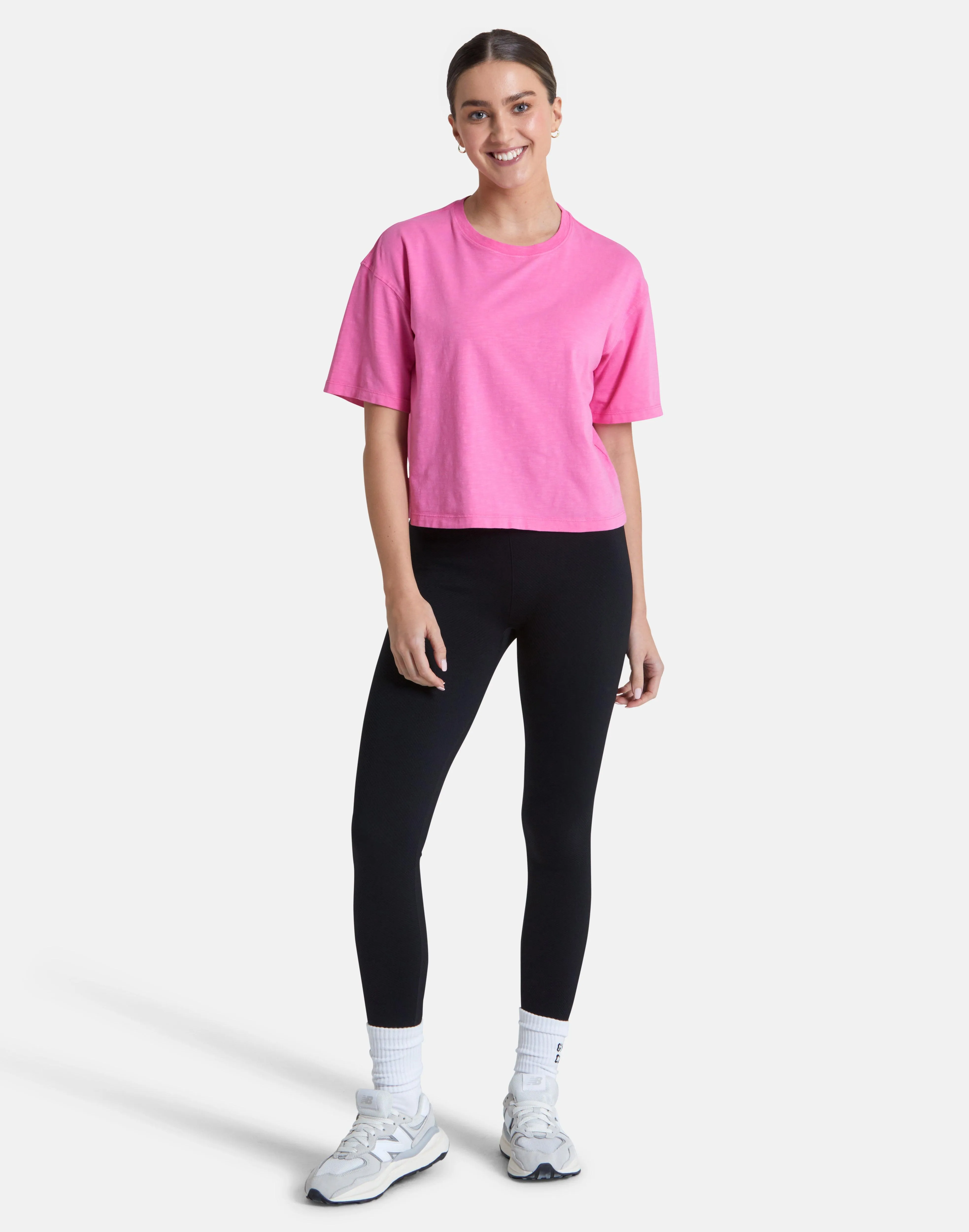 Essential Crop Tee In Empower Pink