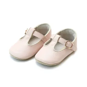 Evie Napa Leather Girls T-Strap Mary Jane Crib Shoe (Infant)