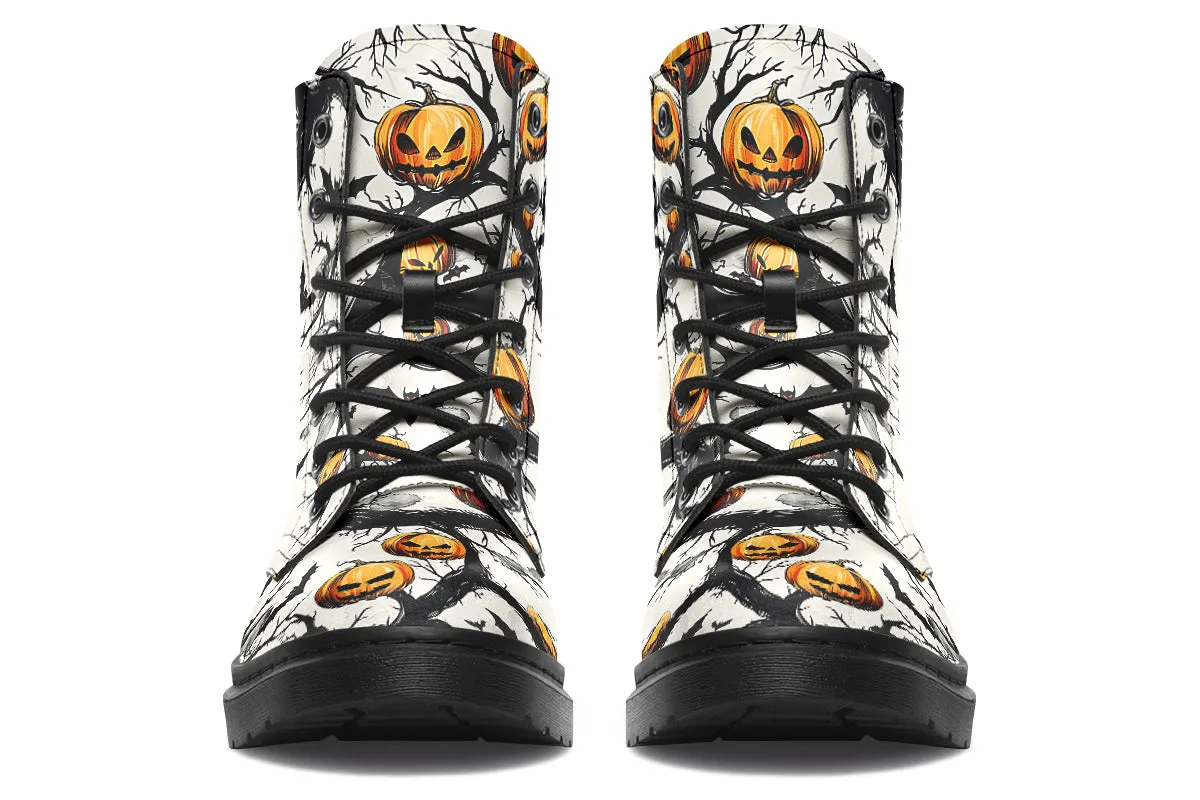 Evil Gourds Boots - Vegan Leather Doc-Style Boots with Durable Stitched on Soles