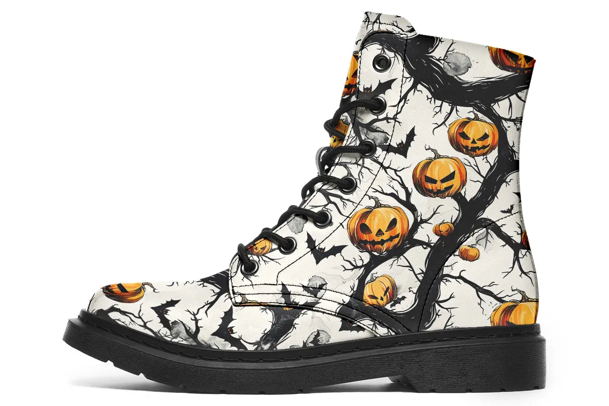 Evil Gourds Boots - Vegan Leather Doc-Style Boots with Durable Stitched on Soles