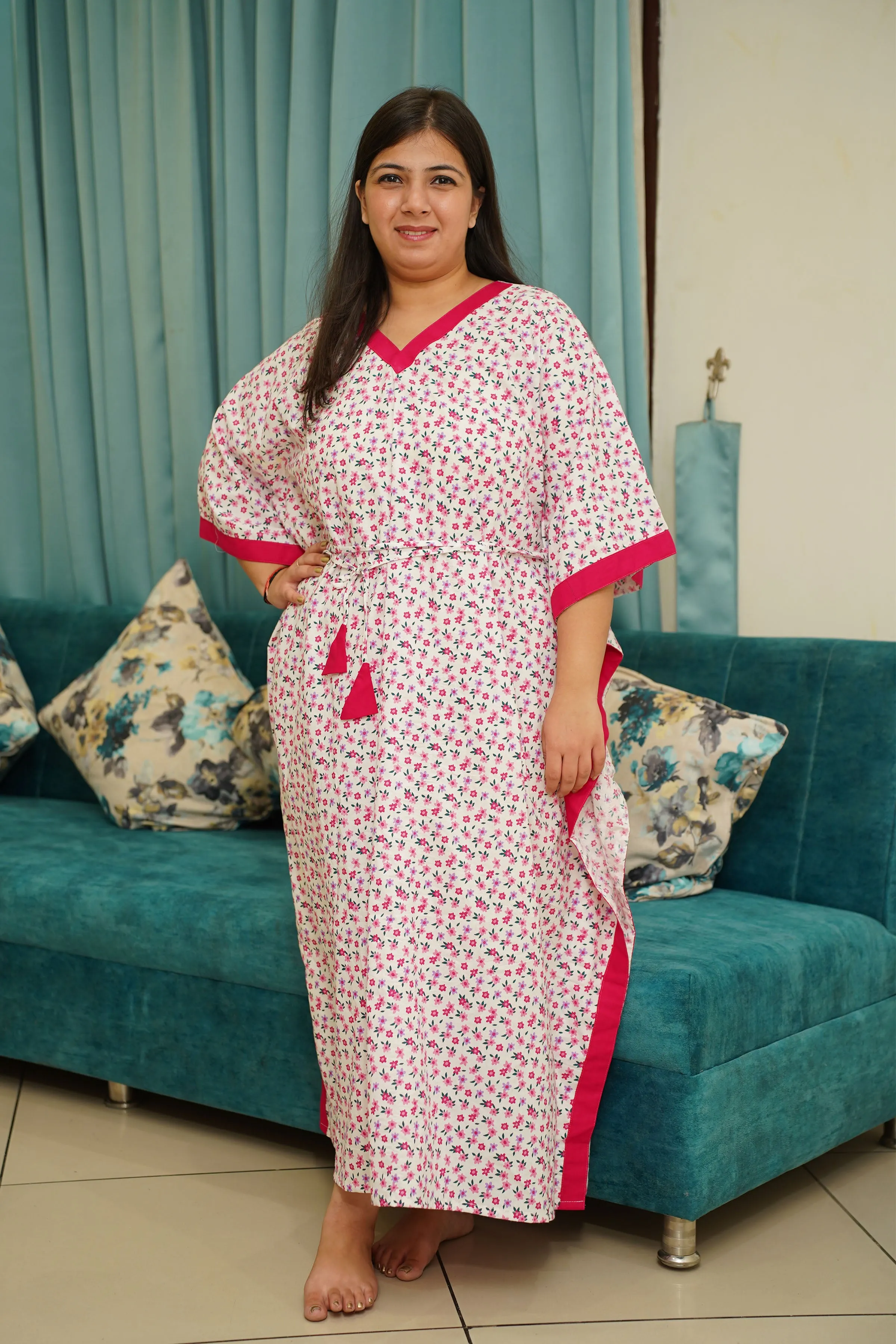 Floral Delight Kaftan Night Gown