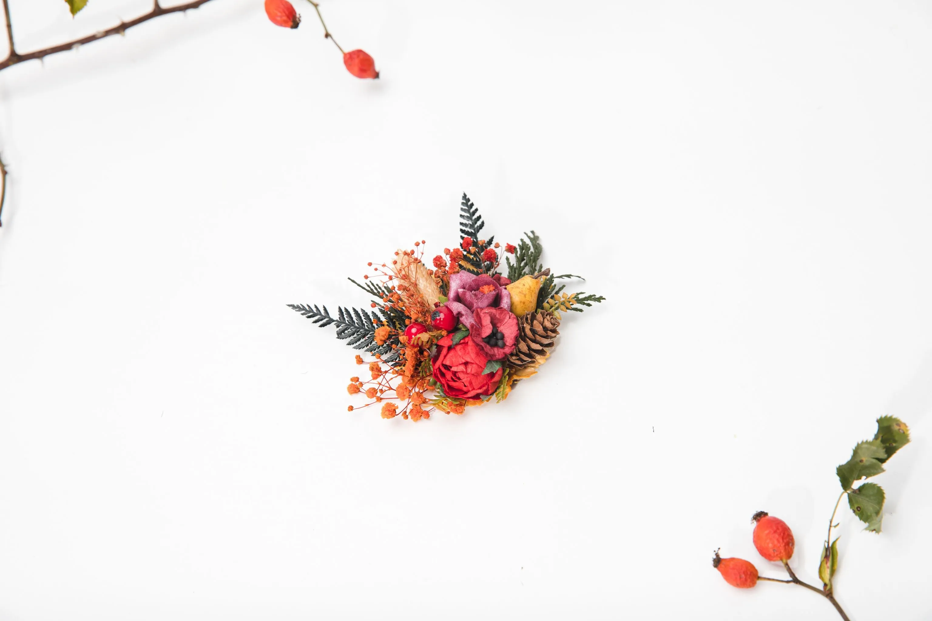 Flower brooch Autumn accessories Fall brooch for coat Wedding brooch Gift for her Bride to be Magaela Flower accessories Customisable