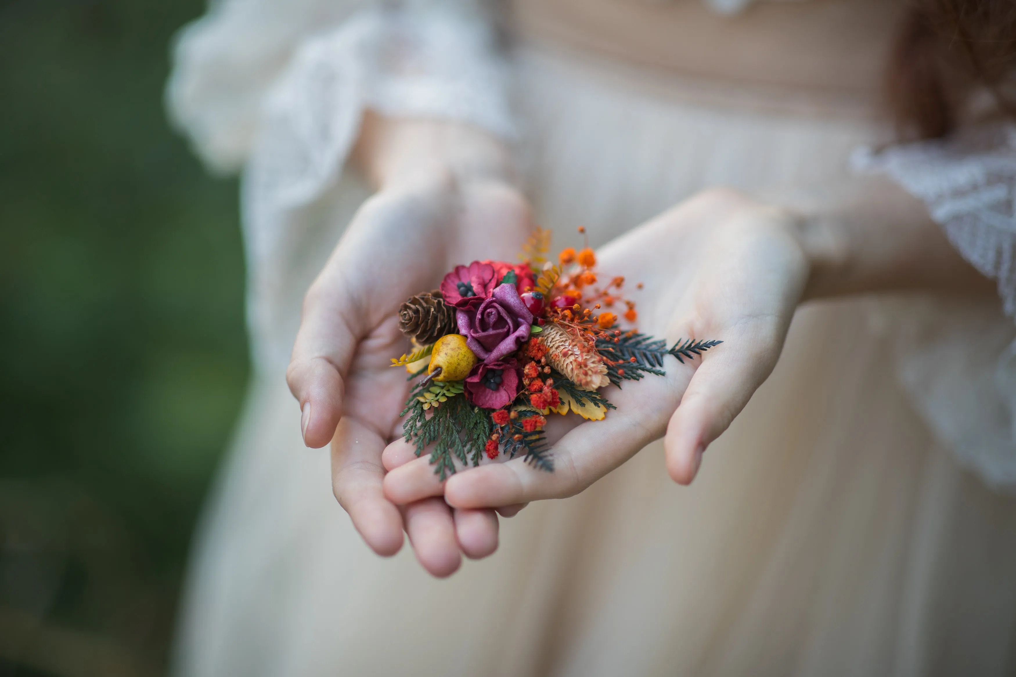 Flower brooch Autumn accessories Fall brooch for coat Wedding brooch Gift for her Bride to be Magaela Flower accessories Customisable