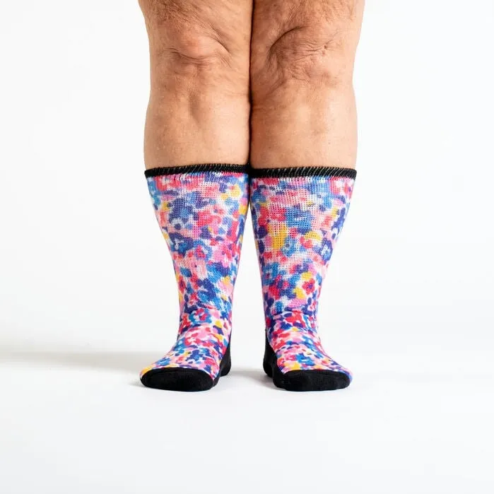 Flower Patch Non-Binding Diabetic Socks