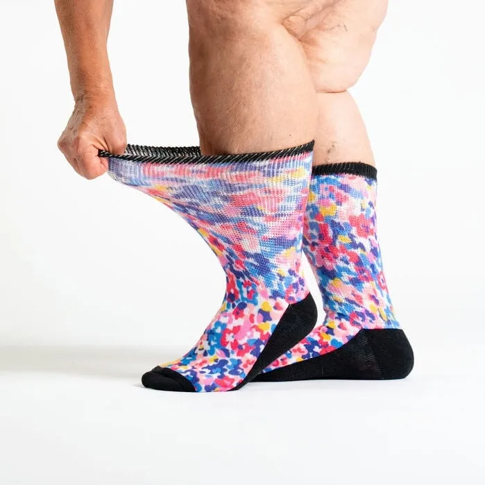 Flower Patch Non-Binding Diabetic Socks