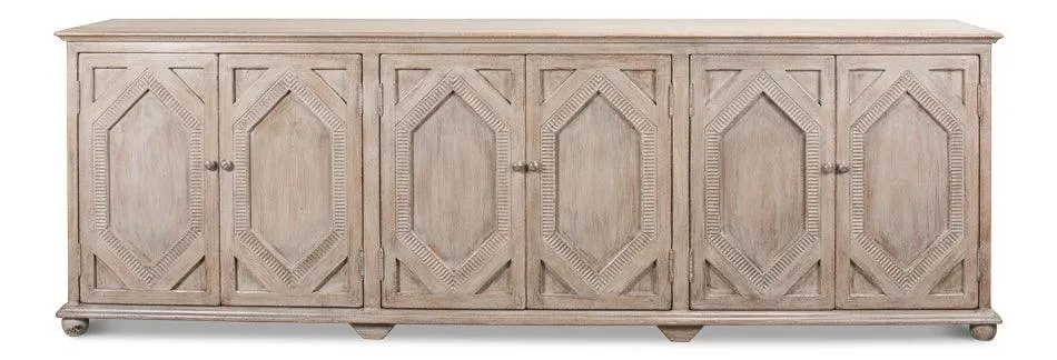 French Grey 6-Door Farmhouse Sideboard