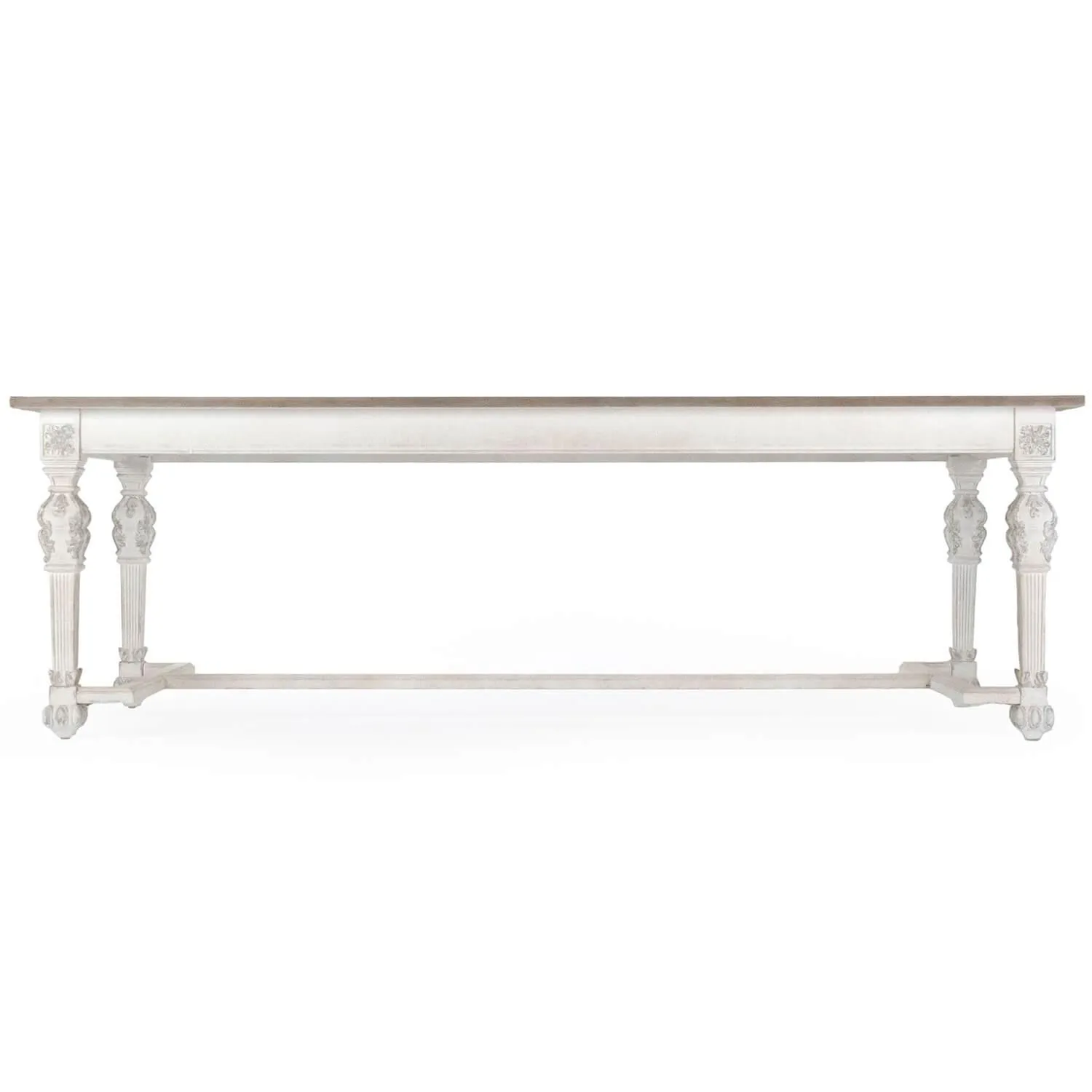 French Wood Top White Dining Table