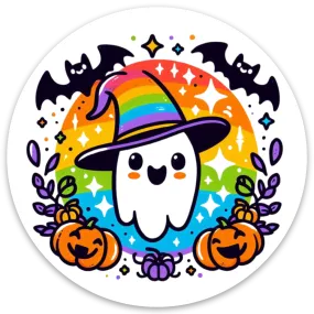 Ghost Witch Spooky Pride Sticker