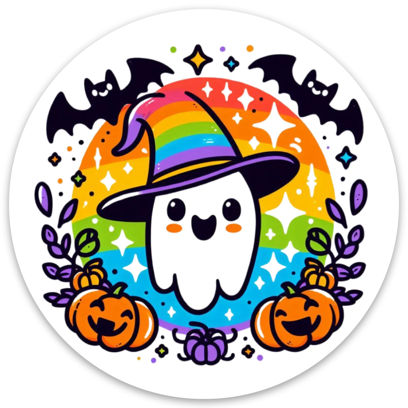 Ghost Witch Spooky Pride Sticker