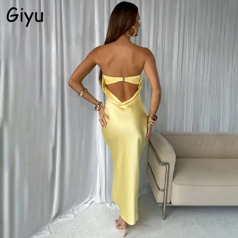 Giyu Sexy Satin Evening Dress