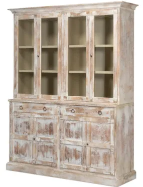 Glass Front Cabinet with Drawers