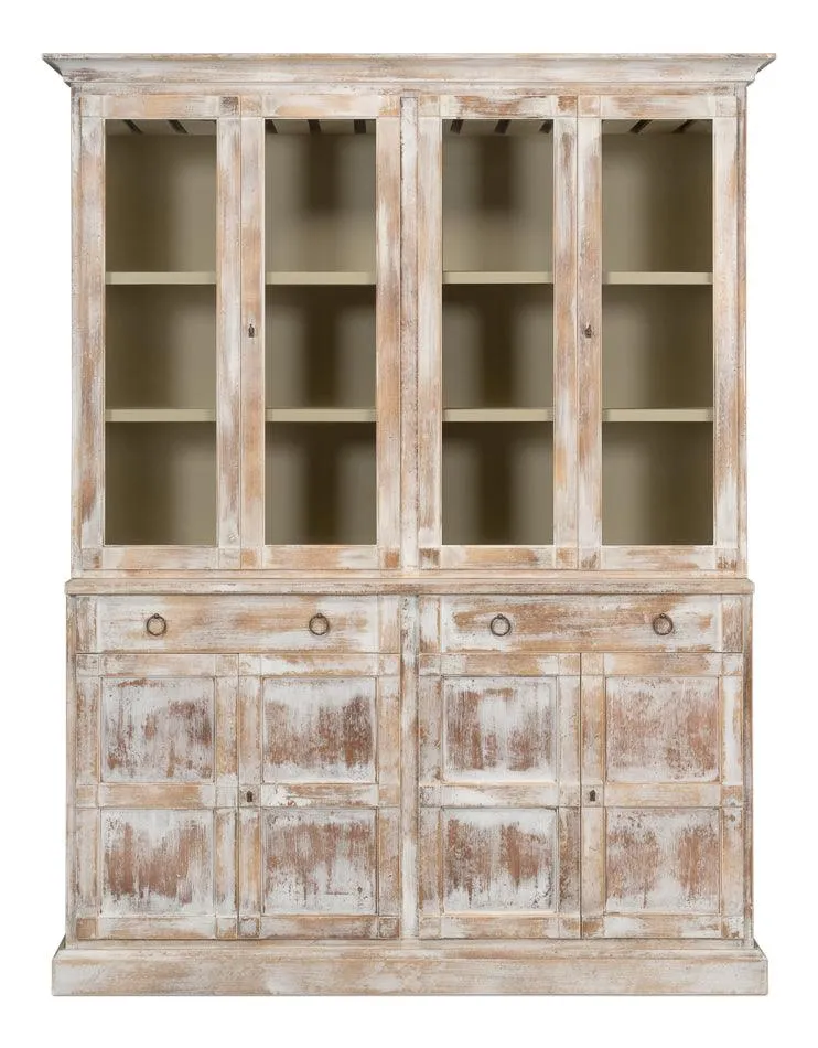 Glass Front Cabinet with Drawers