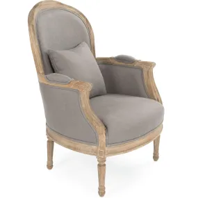 Gray French Club Chair