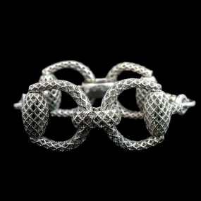 Gucci Sterling Silver Estate Diamantissima Horsebit Bracelet