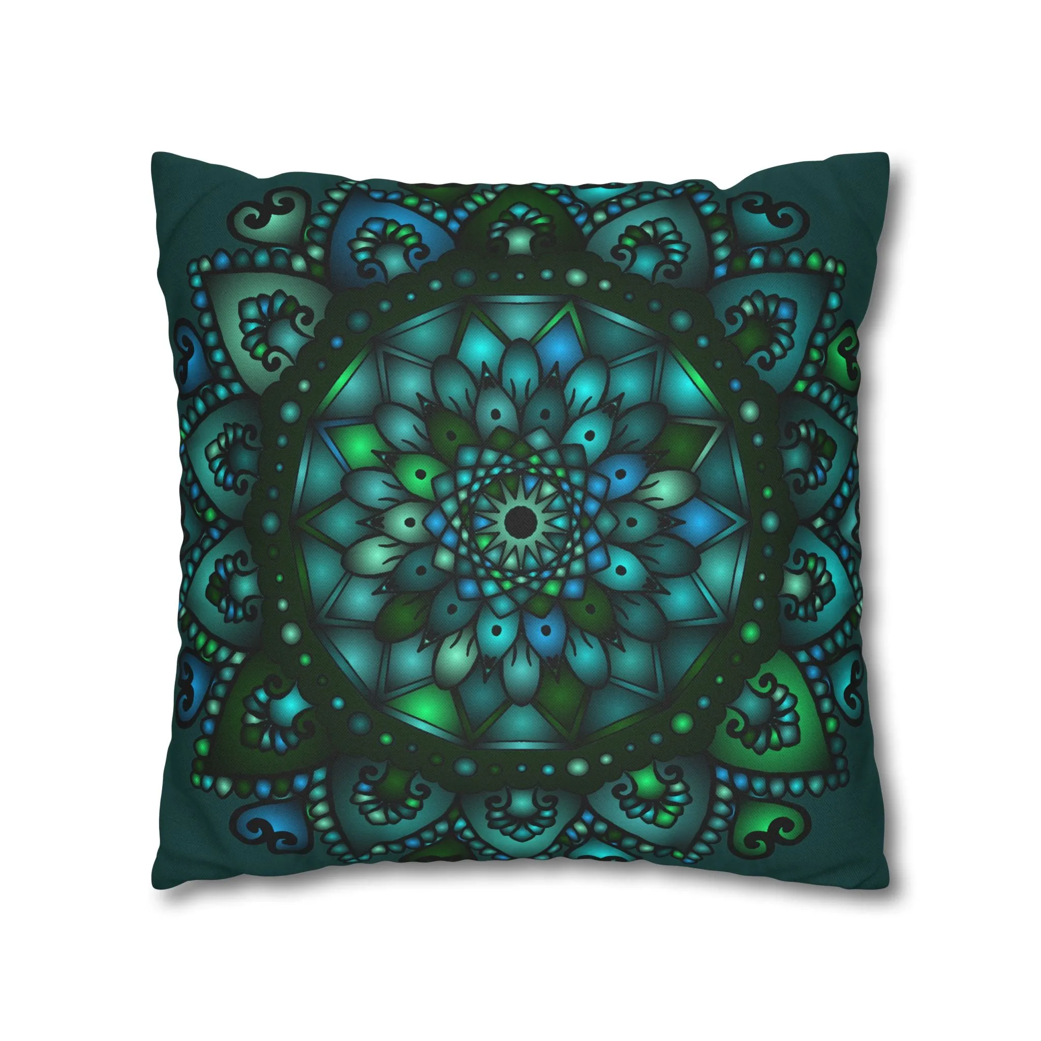 Handmade Mandala Design Square Pillowcase - Original Fine Art