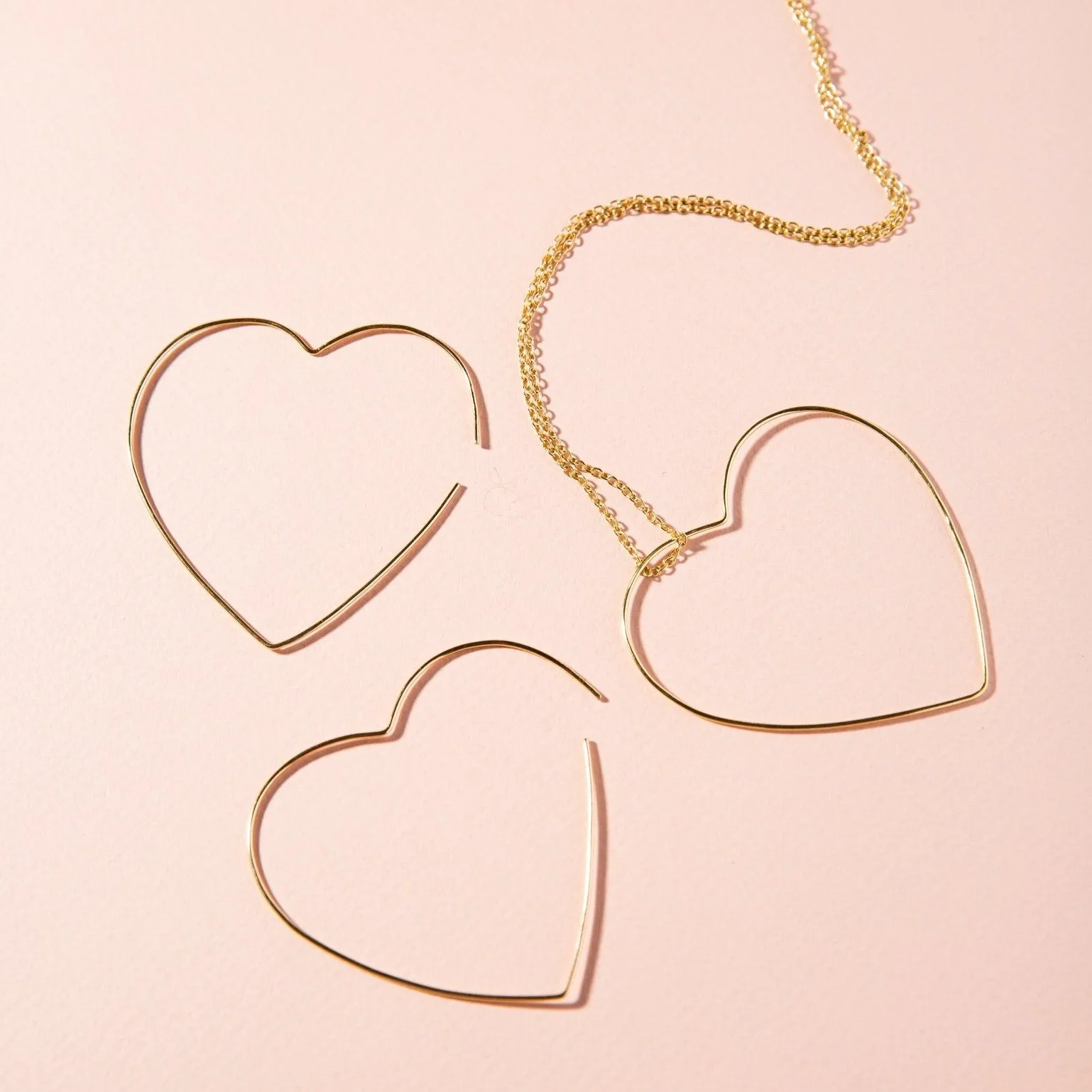 Heart Wire Hoop Earring