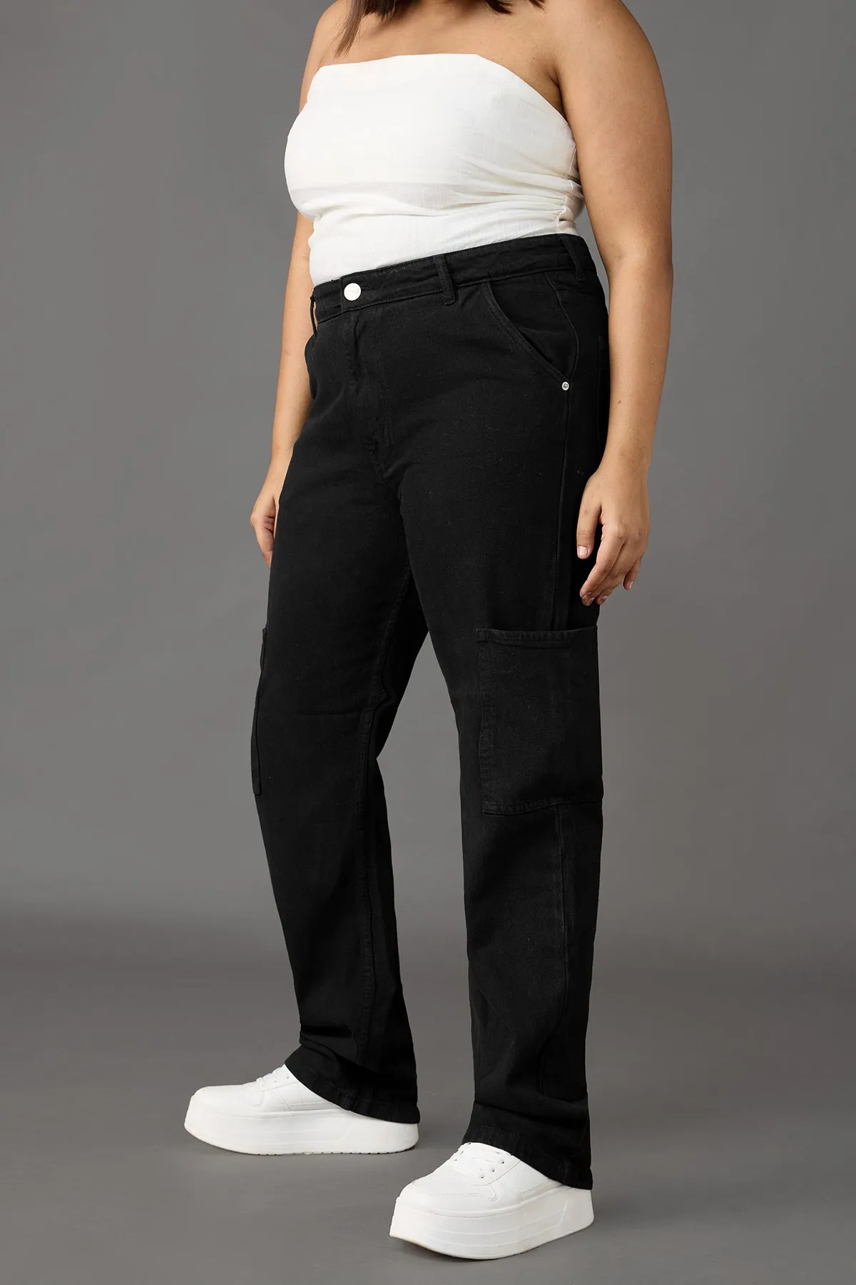 Hourglass Cargo Black Curve Jeans