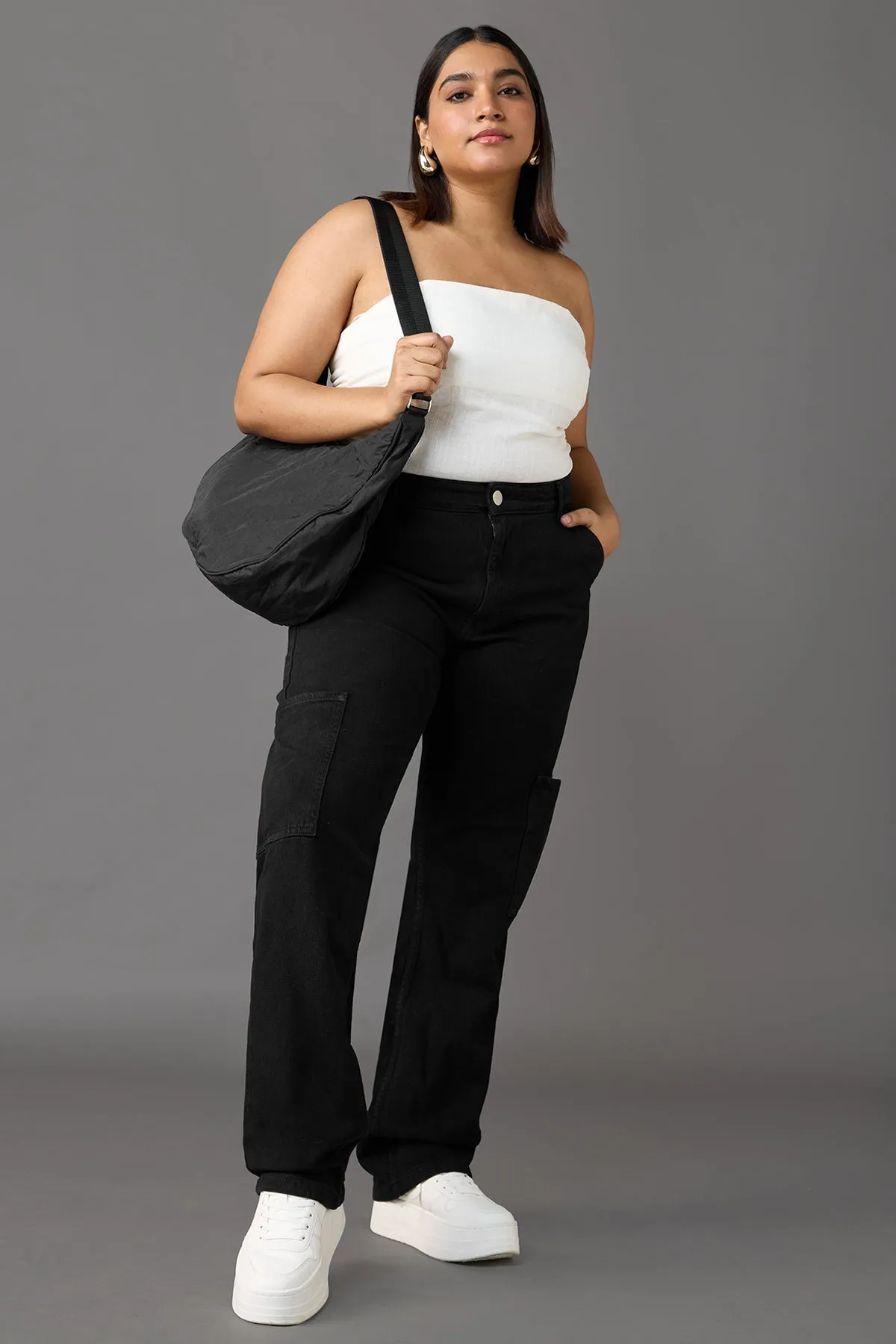 Hourglass Cargo Black Curve Jeans