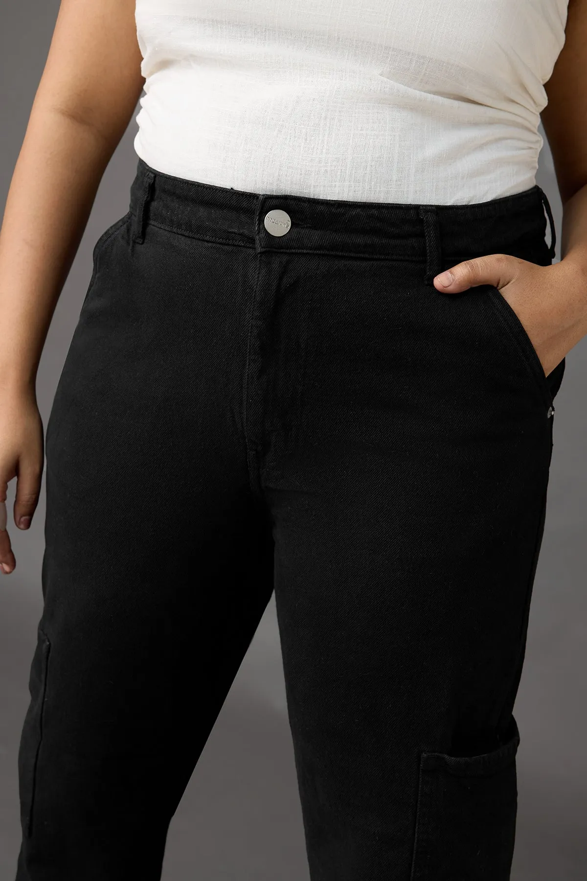 Hourglass Cargo Black Curve Jeans