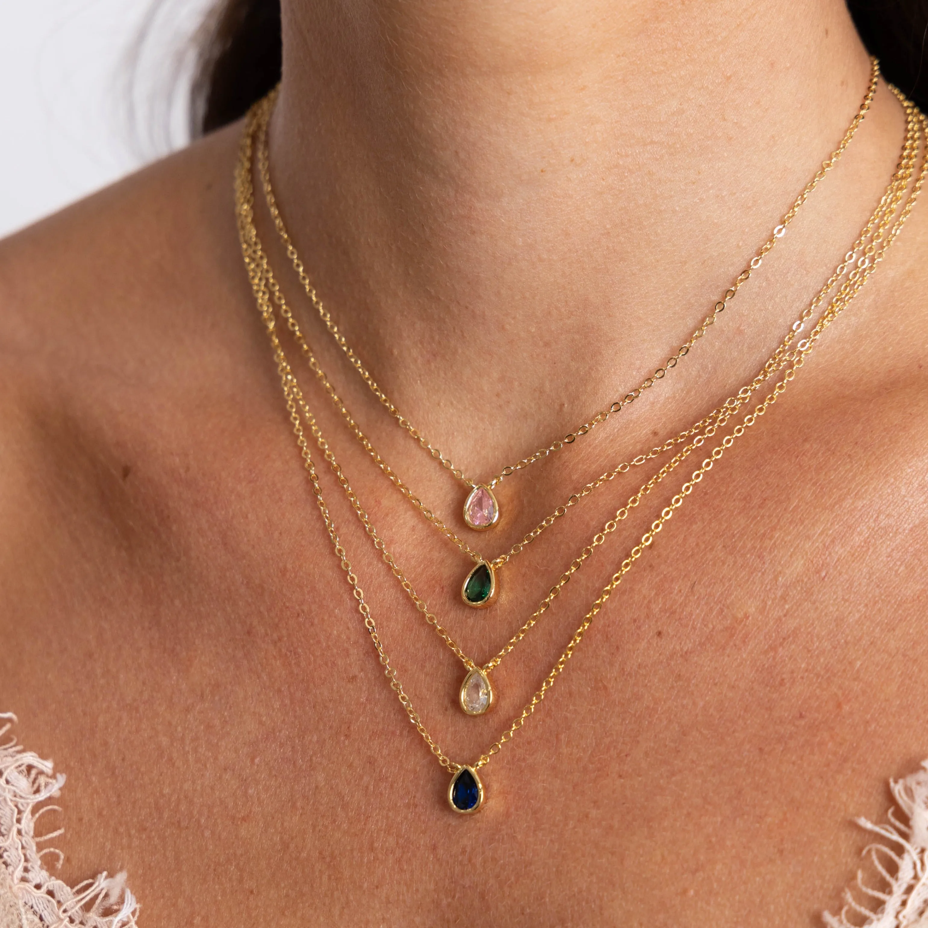 Ines Raindrop Necklace CZ