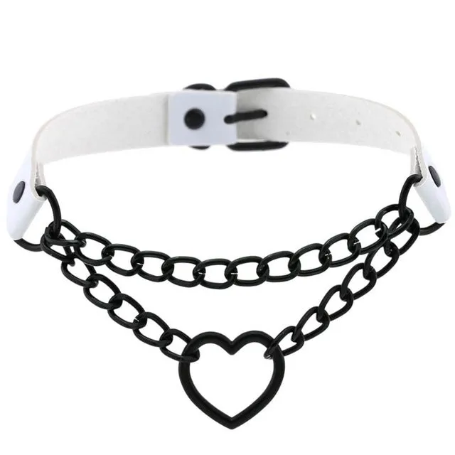 'Invocation' Black Goth Heart PU Leather Choker (16 colours)