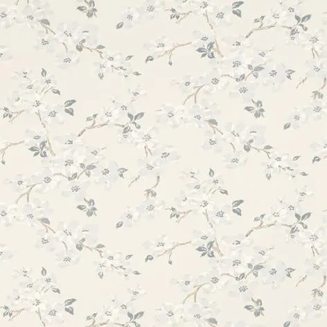 Iona Silver Floral Wallpaper