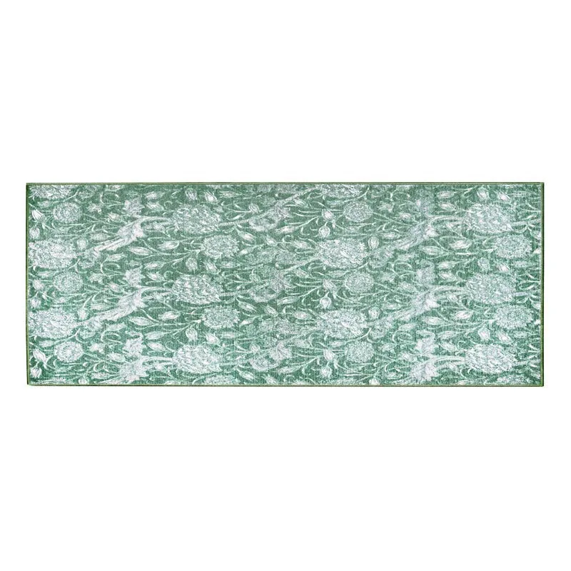 Kalini Floral Green Washable Rug