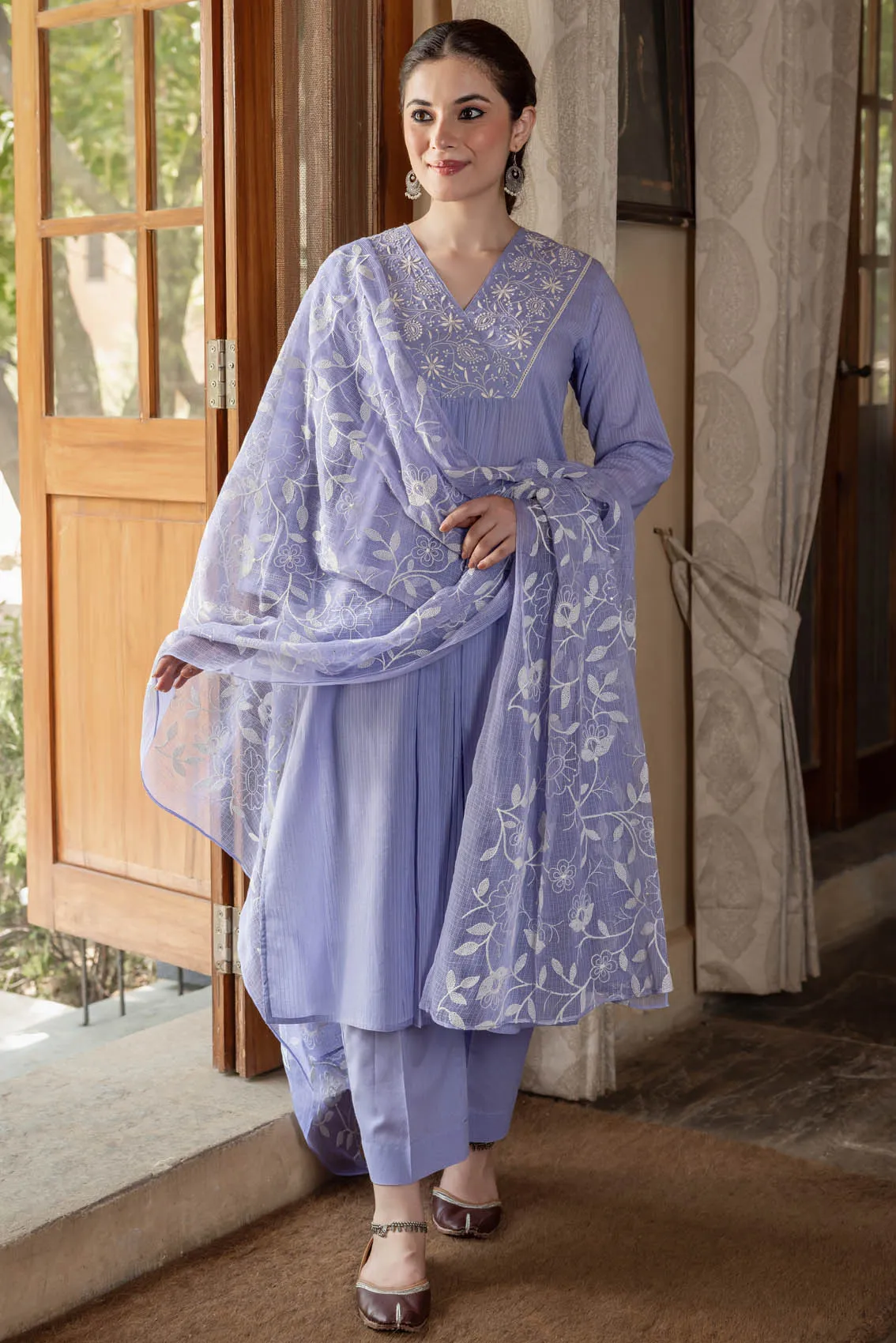 Lavender Chikankari Kurta