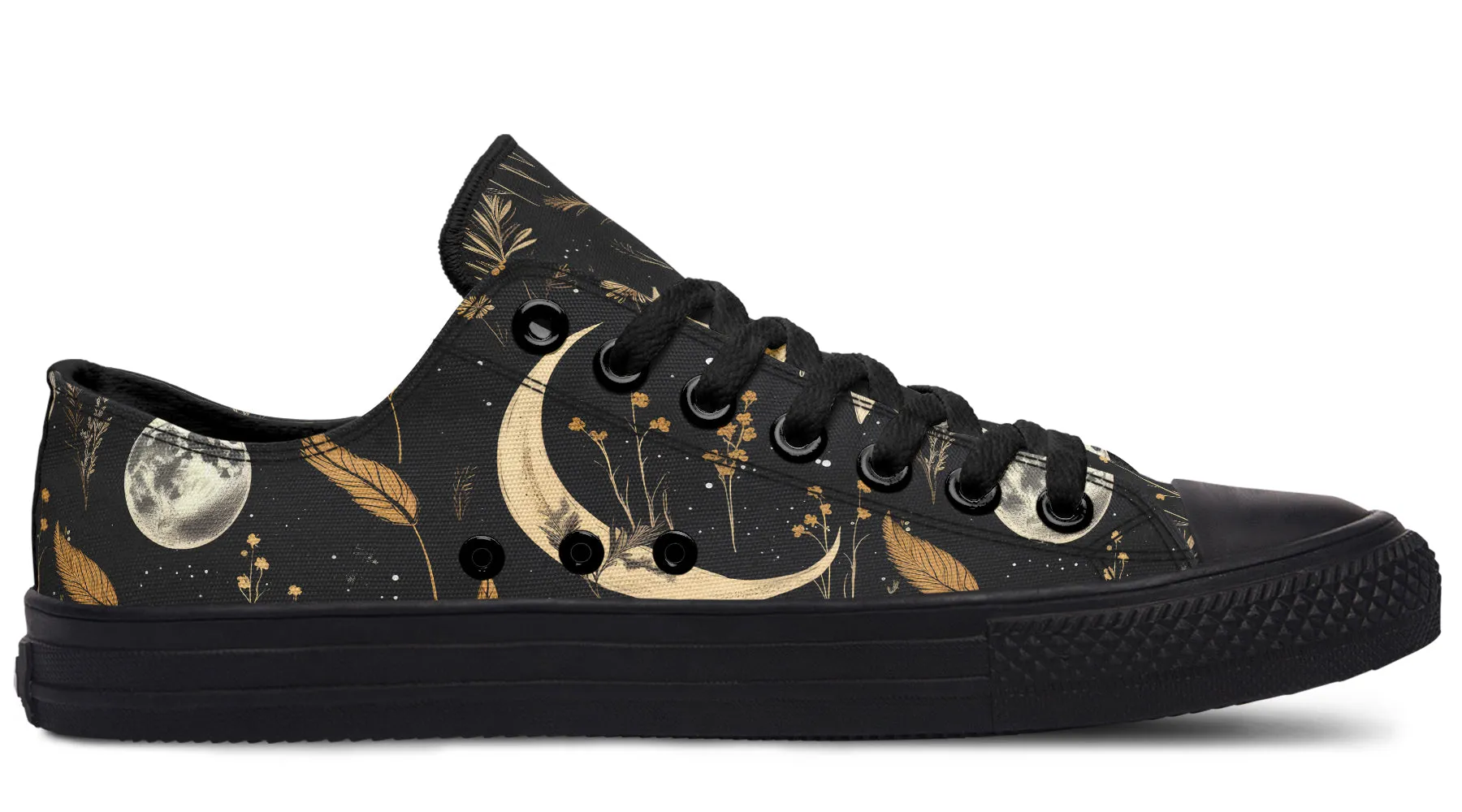 Moonlit Botanica Low Tops - Classic Premium Canvas Shoes with Comfortable and Durable Soles