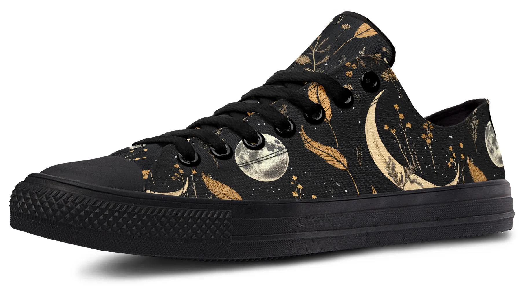 Moonlit Botanica Low Tops - Classic Premium Canvas Shoes with Comfortable and Durable Soles