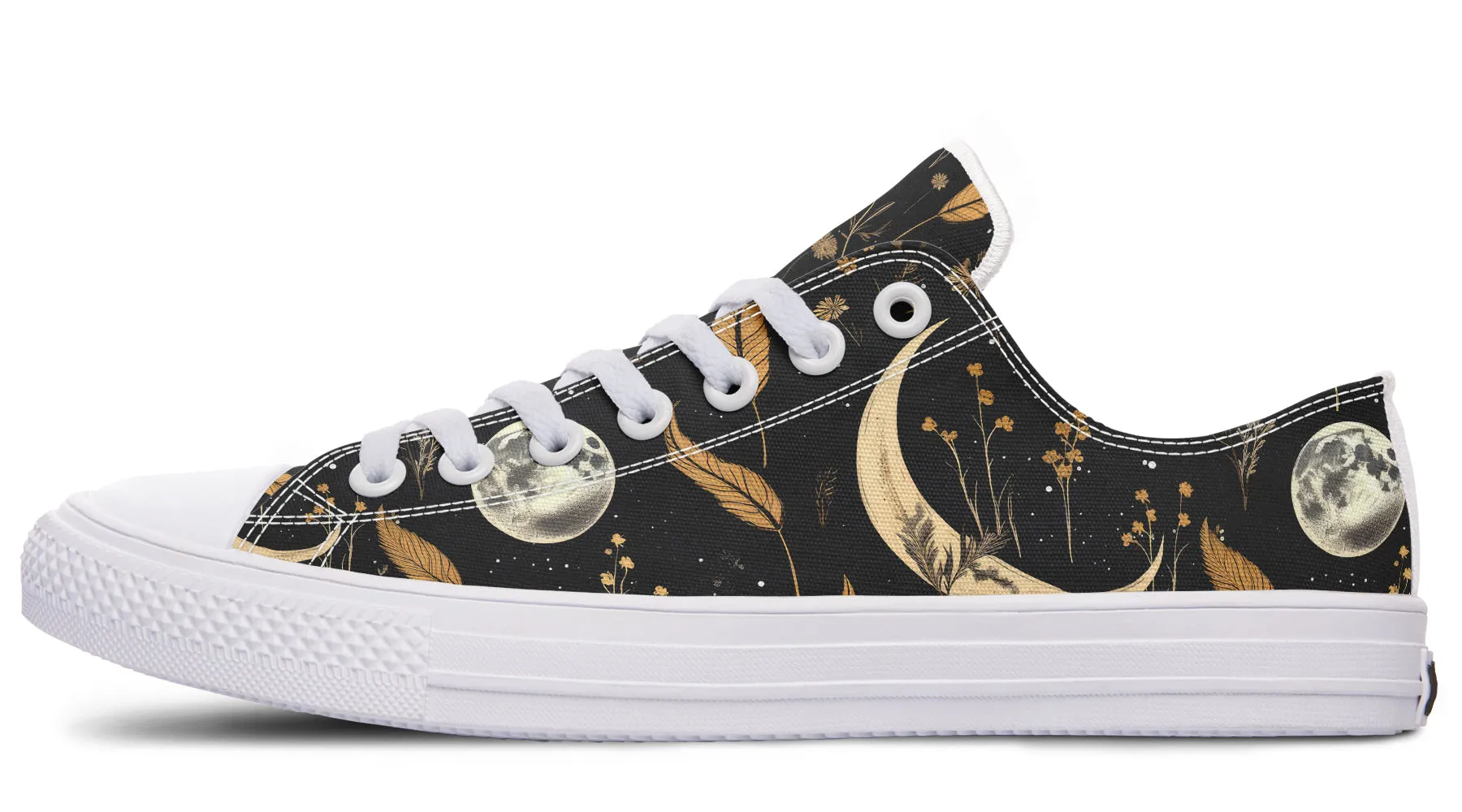 Moonlit Botanica Low Tops - Classic Premium Canvas Shoes with Comfortable and Durable Soles