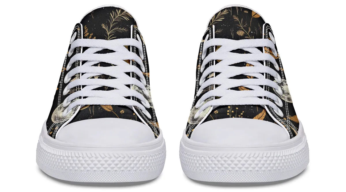 Moonlit Botanica Low Tops - Classic Premium Canvas Shoes with Comfortable and Durable Soles