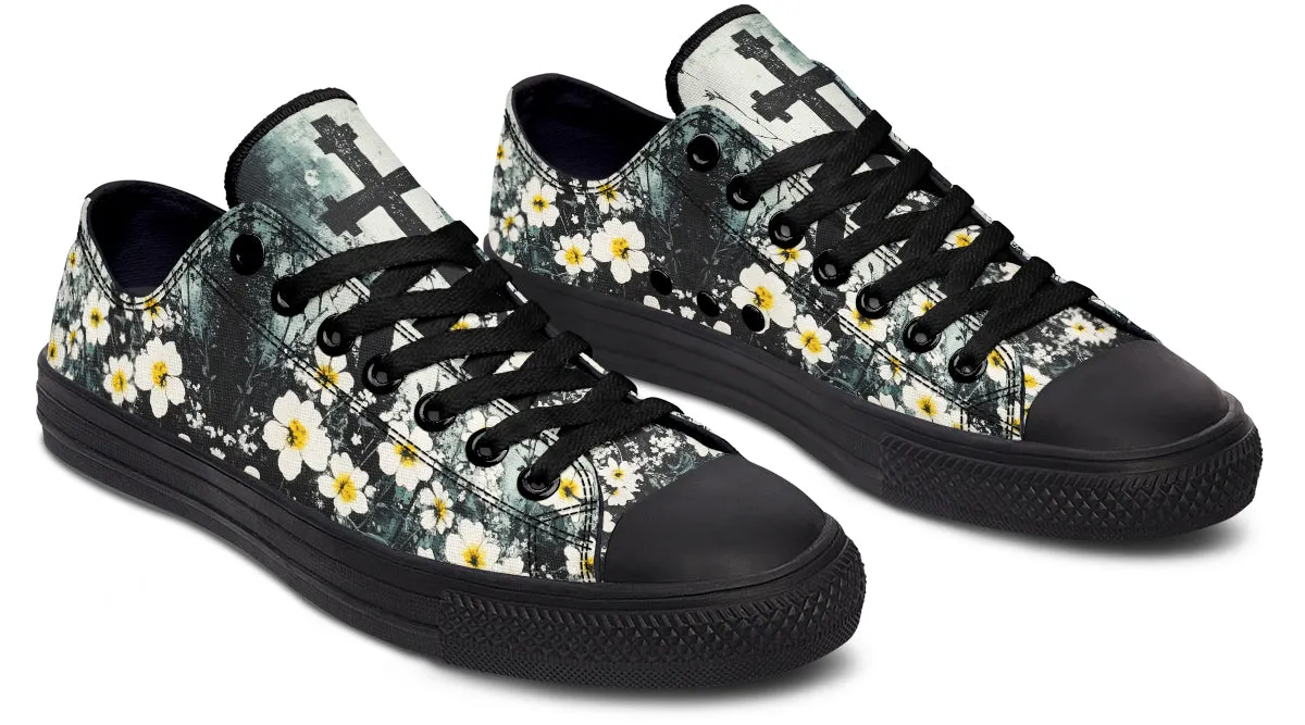 Mourning Petals Low Tops - Classic Premium Canvas Shoes with Comfortable and Durable Soles