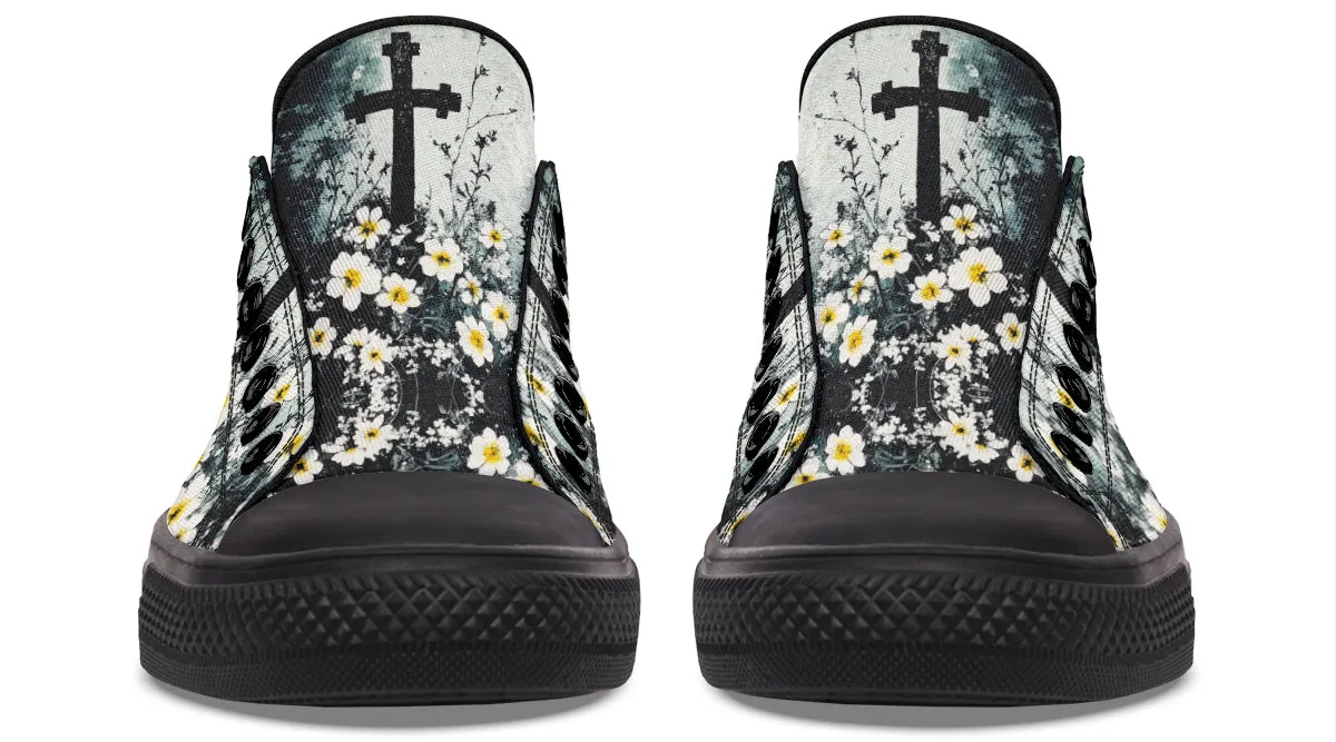 Mourning Petals Low Tops - Classic Premium Canvas Shoes with Comfortable and Durable Soles