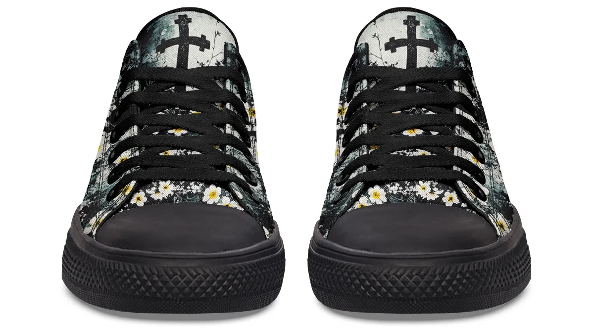 Mourning Petals Low Tops - Classic Premium Canvas Shoes with Comfortable and Durable Soles