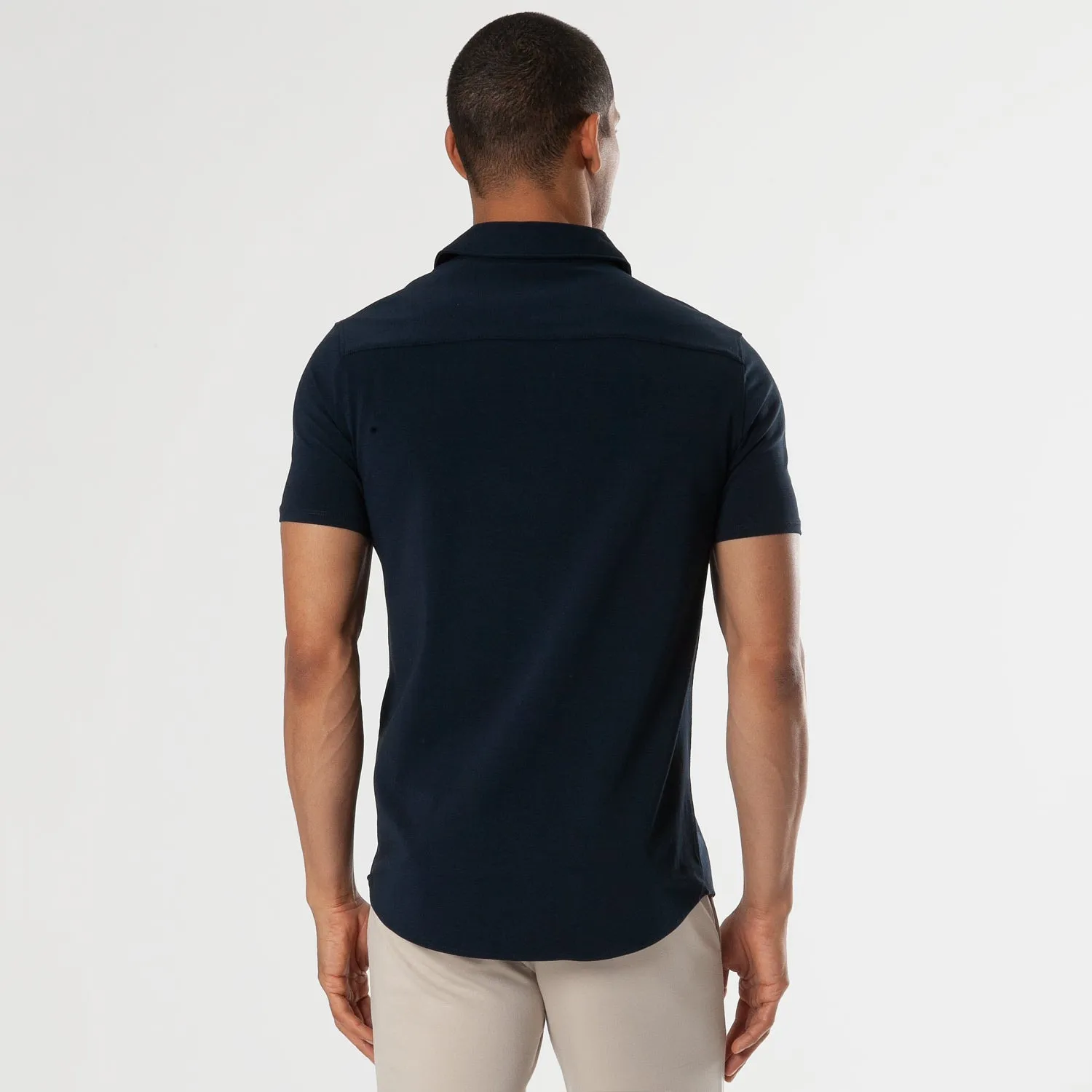 Navy Short Sleeve Knit Shirt