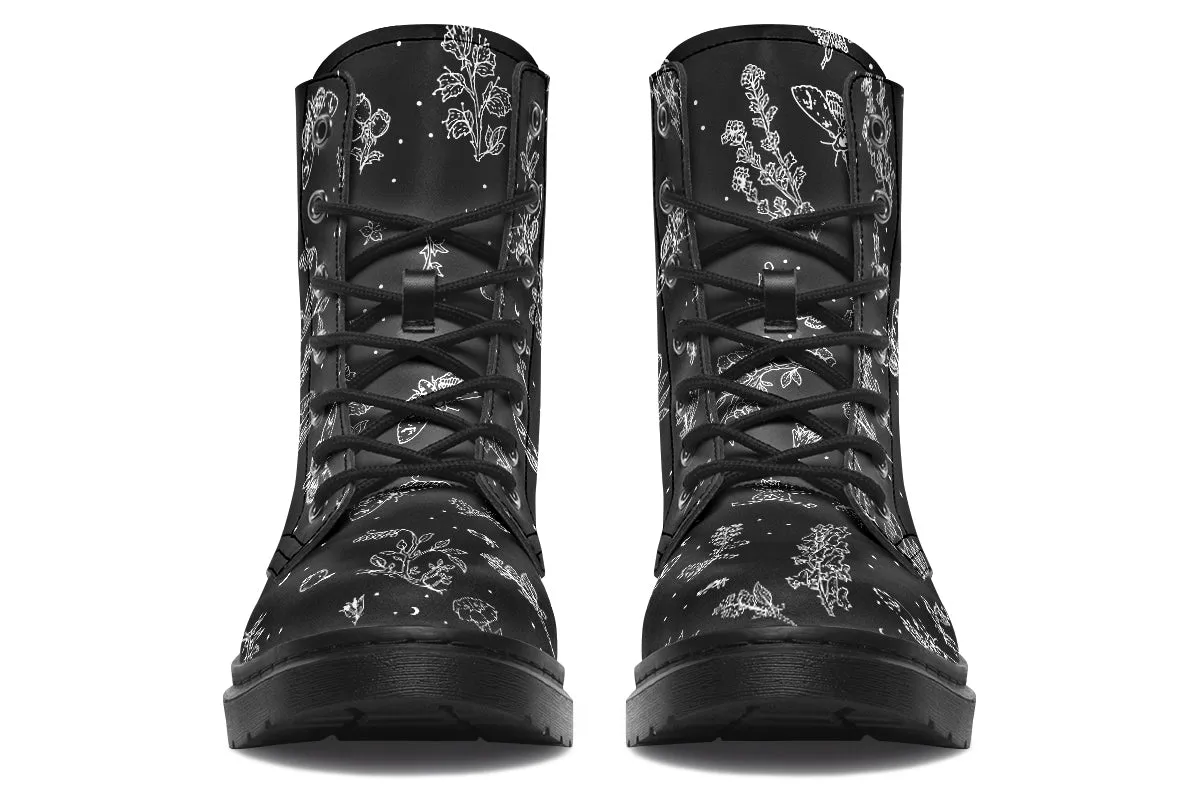 Nightshade Boots - Vegan Leather Doc-Style Boots with Durable Stitched on Soles