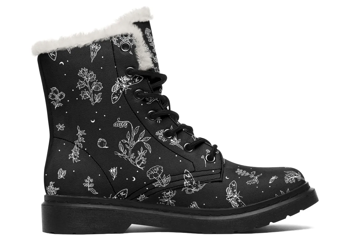 Nightshade Winter Boots - Warm Micro-Suede Doc-Style Boots Lined with Vegan Wool