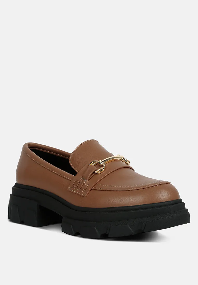 Oklyn Horsebit Emblesihed Chunky Platform Loafers By Ruw