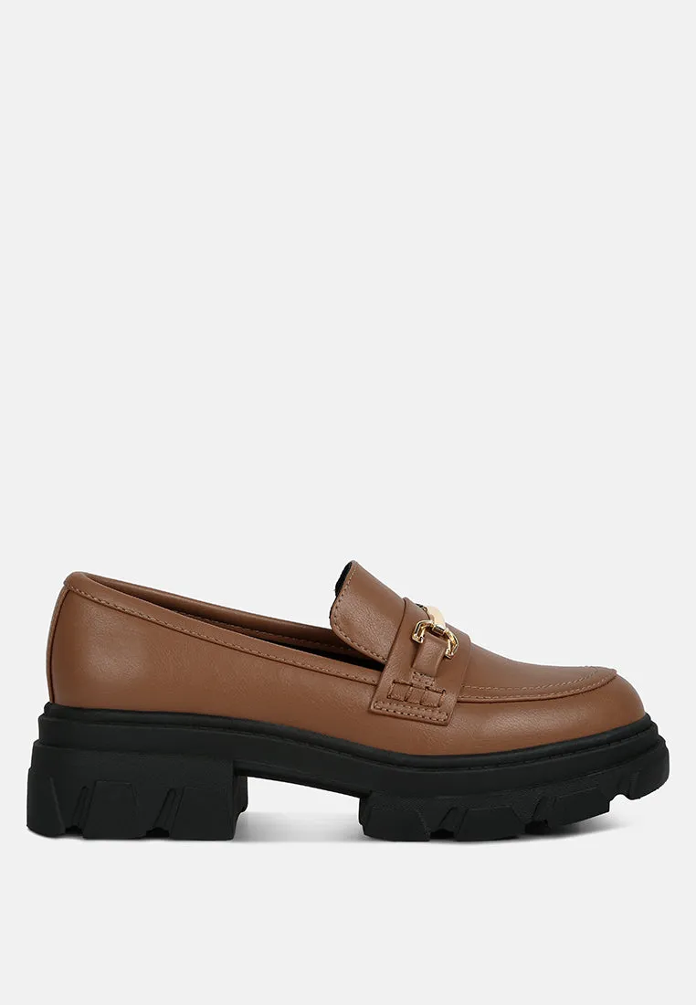 Oklyn Horsebit Emblesihed Chunky Platform Loafers By Ruw