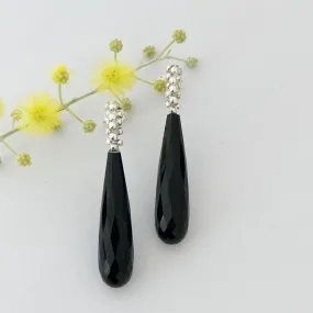 Onyx drop earrings