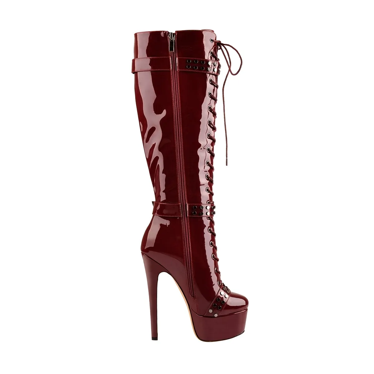 Platform Lace-Up High Heel Stiletto Over The Knee Boots