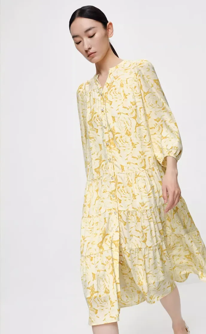 PRETTY YELLOW FLORAL DRESS