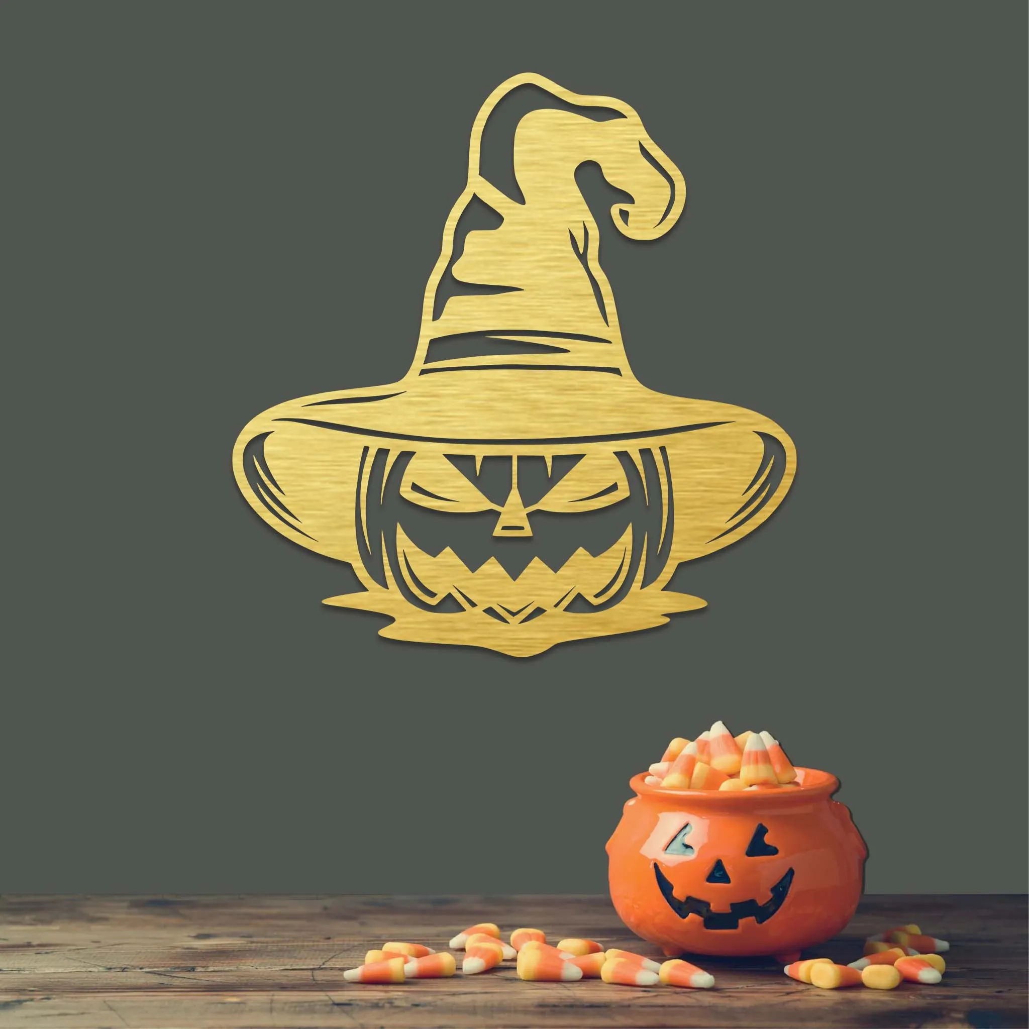 Pumpkin Witch - Metal Wall Art