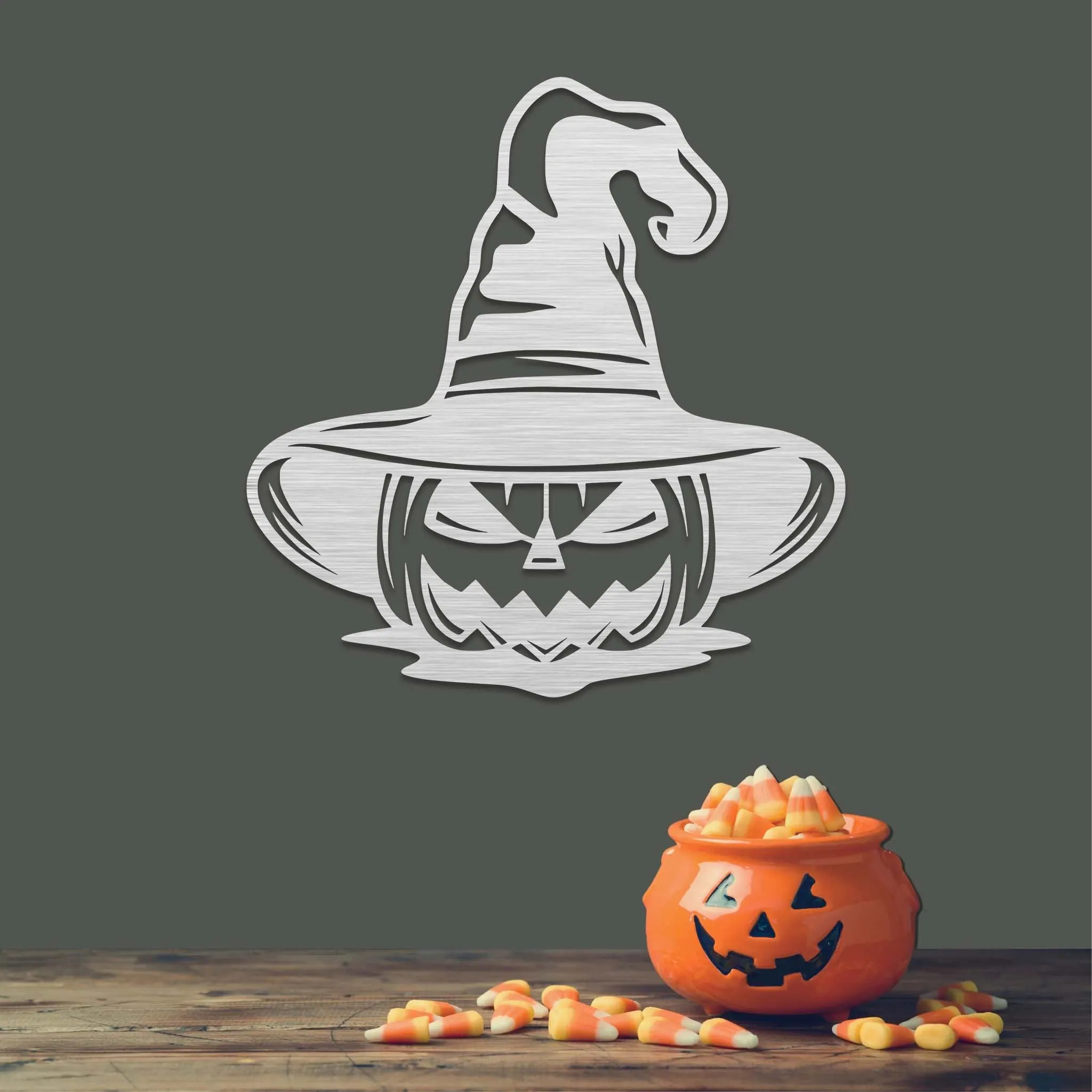 Pumpkin Witch - Metal Wall Art